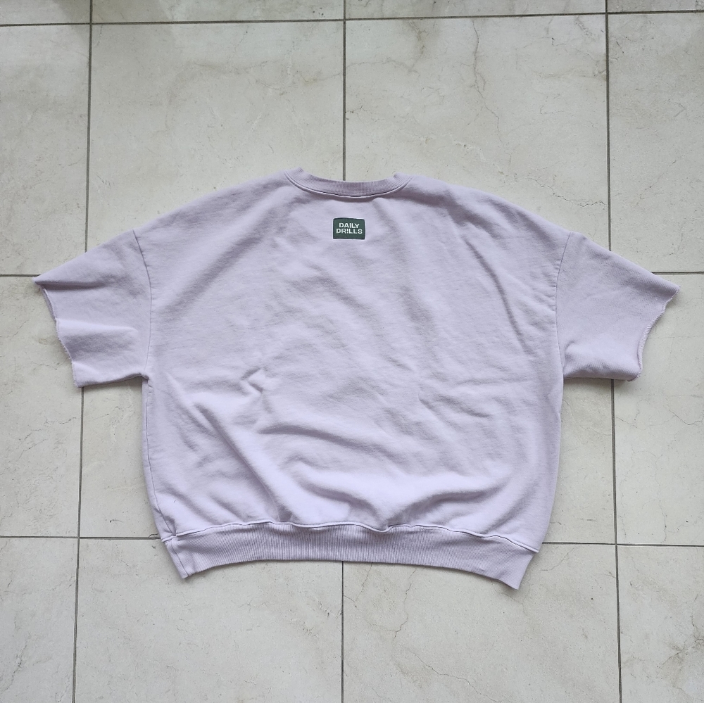 Daily Drills Cropped Sleeve Crew, Lilac, New